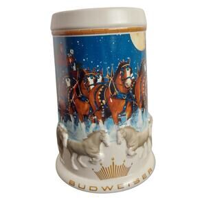 2005 Budweiser Beer Stein Clydesdales Holiday Anheuser Busch CS628 Vintage Mug